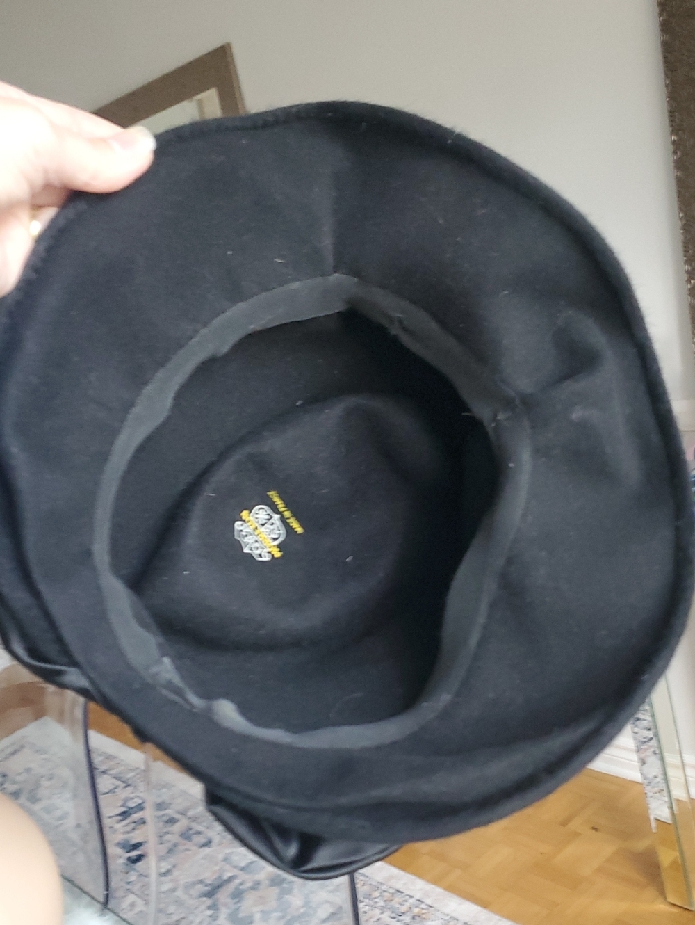 Vintage Morreton Made In France Fur Cloche Pinched Bucket Hat W/ Satin Bow Beads - Picture 10 of 14
